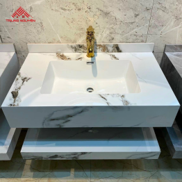 Lavabo 2 Tầng Tràn Viền Trắng BB-76