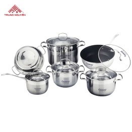 Bộ Nồi Inox 6 Món Có Xửng Hấp Canaval CA159