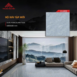 Gạch Lát Nền 600x600 KARPO H6302 Elite Porcelain Vân Đá Xám Bóng