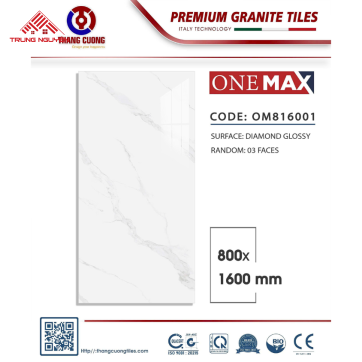 Gạch 800x1600 OM816001 Vân Đá Trắng Diamond Glossy Cao Cấp