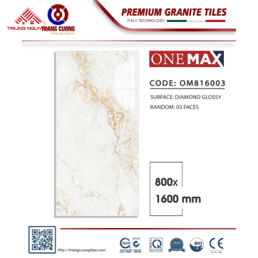 Gạch 800x1600 OM816003 Vân Đá Trắng Chỉ Vàng Diamond Glossy Cao Cấp