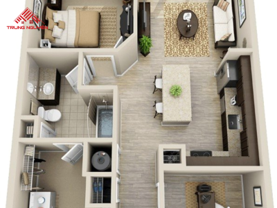 Mẫu Thiết Kế Nội Thất Căn Hộ 65m2